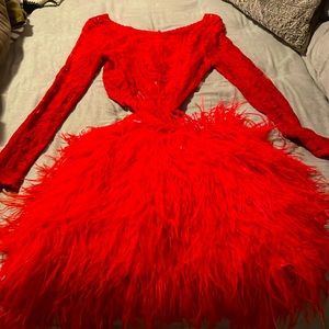 Red lace dress